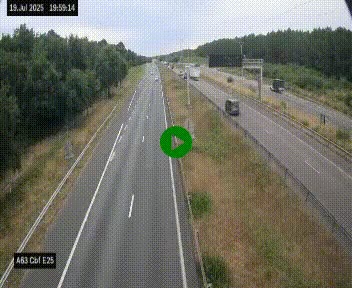 <h2>Webcam autoroute A63 en périphérie de Bordeaux au sud-est de la ville, en provenance du bassin d'Arcachon. Vue orientée vers Bordeaux</h2>