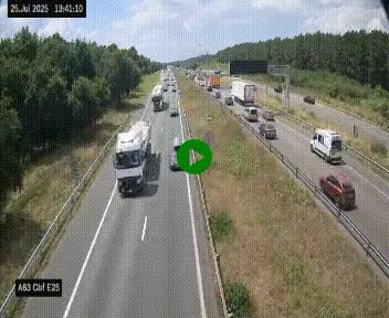 <h2>Webcam autoroute A63 en périphérie de Bordeaux au sud-est de la ville, en provenance du bassin d'Arcachon. Vue orientée vers Bordeaux</h2>