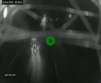 <h2>Webcam autoroute A63 en périphérie de Bordeaux au sud-est de la ville, en provenance du bassin d'Arcachon. Vue orientée vers Bordeaux</h2>