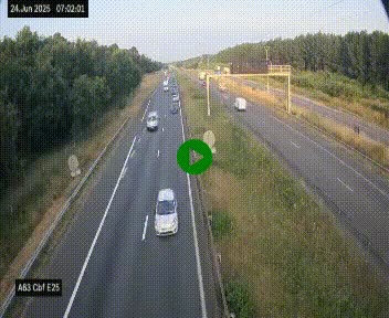 <h2>Webcam autoroute A63 en périphérie de Bordeaux au sud-est de la ville, en provenance du bassin d'Arcachon. Vue orientée vers Bordeaux</h2>