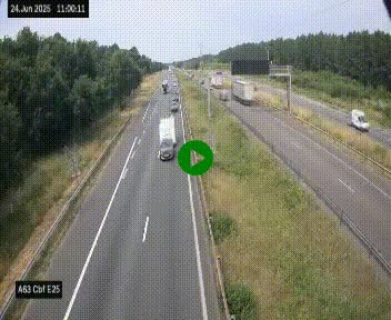 <h2>Webcam autoroute A63 en périphérie de Bordeaux au sud-est de la ville, en provenance du bassin d'Arcachon. Vue orientée vers Bordeaux</h2>