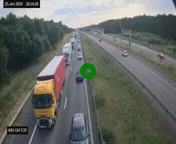 <h2>Webcam autoroute A63 en périphérie de Bordeaux au sud-est de la ville, en provenance du bassin d'Arcachon. Vue orientée vers Bordeaux</h2>