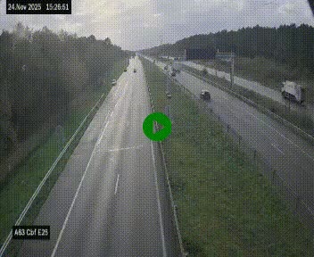 <h2>Webcam autoroute A63 en périphérie de Bordeaux au sud-est de la ville, en provenance du bassin d'Arcachon. Vue orientée vers Bordeaux</h2>