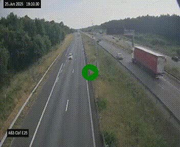 <h2>Webcam autoroute A63 en périphérie de Bordeaux au sud-est de la ville, en provenance du bassin d'Arcachon. Vue orientée vers Bordeaux</h2>