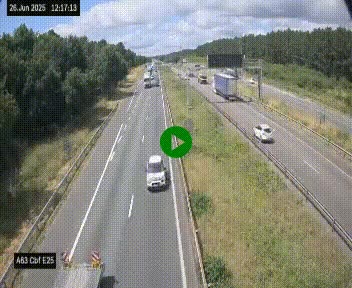 <h2>Webcam autoroute A63 en périphérie de Bordeaux au sud-est de la ville, en provenance du bassin d'Arcachon. Vue orientée vers Bordeaux</h2>