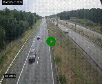 <h2>Webcam autoroute A63 en périphérie de Bordeaux au sud-est de la ville, en provenance du bassin d'Arcachon. Vue orientée vers Bordeaux</h2>