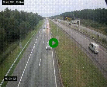 Webcam autoroute A63 en périphérie de Bordeaux au sud-est de la ville, en provenance du bassin d'Arcachon. Vue orientée vers Bordeaux