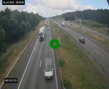 <h2>Webcam autoroute A63 en périphérie de Bordeaux au sud-est de la ville, en provenance du bassin d'Arcachon. Vue orientée vers Bordeaux</h2>