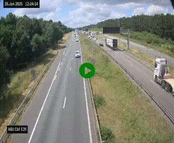 <h2>Webcam autoroute A63 en périphérie de Bordeaux au sud-est de la ville, en provenance du bassin d'Arcachon. Vue orientée vers Bordeaux</h2>