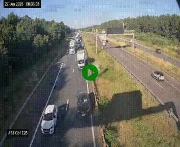<h2>Webcam autoroute A63 en périphérie de Bordeaux au sud-est de la ville, en provenance du bassin d'Arcachon. Vue orientée vers Bordeaux</h2>