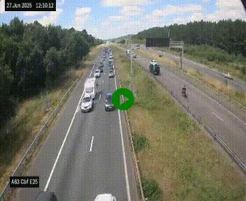 <h2>Webcam autoroute A63 en périphérie de Bordeaux au sud-est de la ville, en provenance du bassin d'Arcachon. Vue orientée vers Bordeaux</h2>
