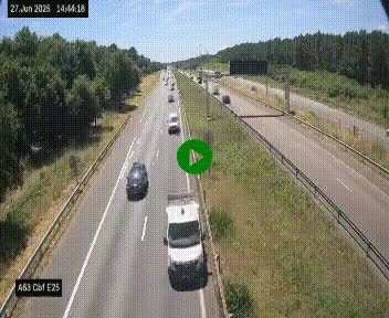 <h2>Webcam autoroute A63 en périphérie de Bordeaux au sud-est de la ville, en provenance du bassin d'Arcachon. Vue orientée vers Bordeaux</h2>