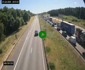 <h2>Webcam autoroute A63 en périphérie de Bordeaux au sud-est de la ville, en provenance du bassin d'Arcachon. Vue orientée vers Bordeaux</h2>