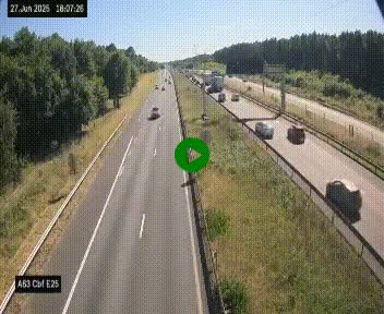 <h2>Webcam autoroute A63 en périphérie de Bordeaux au sud-est de la ville, en provenance du bassin d'Arcachon. Vue orientée vers Bordeaux</h2>