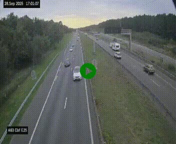 <h2>Webcam autoroute A63 en périphérie de Bordeaux au sud-est de la ville, en provenance du bassin d'Arcachon. Vue orientée vers Bordeaux</h2>