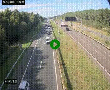 <h2>Webcam autoroute A63 en périphérie de Bordeaux au sud-est de la ville, en provenance du bassin d'Arcachon. Vue orientée vers Bordeaux</h2>