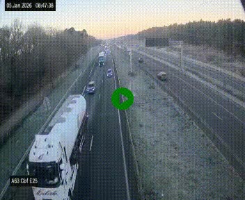 <h2>Webcam autoroute A63 en périphérie de Bordeaux au sud-est de la ville, en provenance du bassin d'Arcachon. Vue orientée vers Bordeaux</h2>