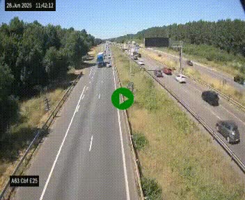 <h2>Webcam autoroute A63 en périphérie de Bordeaux au sud-est de la ville, en provenance du bassin d'Arcachon. Vue orientée vers Bordeaux</h2>