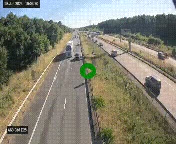 <h2>Webcam autoroute A63 en périphérie de Bordeaux au sud-est de la ville, en provenance du bassin d'Arcachon. Vue orientée vers Bordeaux</h2>