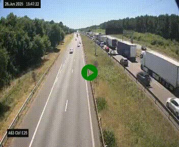 <h2>Webcam autoroute A63 en périphérie de Bordeaux au sud-est de la ville, en provenance du bassin d'Arcachon. Vue orientée vers Bordeaux</h2>