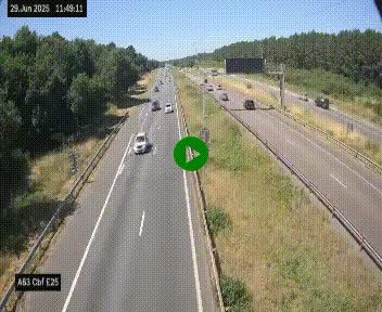 <h2>Webcam autoroute A63 en périphérie de Bordeaux au sud-est de la ville, en provenance du bassin d'Arcachon. Vue orientée vers Bordeaux</h2>