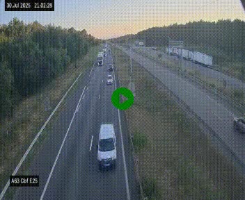 <h2>Webcam autoroute A63 en périphérie de Bordeaux au sud-est de la ville, en provenance du bassin d'Arcachon. Vue orientée vers Bordeaux</h2>