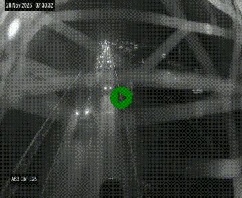 <h2>Webcam autoroute A63 en périphérie de Bordeaux au sud-est de la ville, en provenance du bassin d'Arcachon. Vue orientée vers Bordeaux</h2>