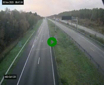 <h2>Webcam autoroute A63 en périphérie de Bordeaux au sud-est de la ville, en provenance du bassin d'Arcachon. Vue orientée vers Bordeaux</h2>