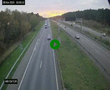 <h2>Webcam autoroute A63 en périphérie de Bordeaux au sud-est de la ville, en provenance du bassin d'Arcachon. Vue orientée vers Bordeaux</h2>