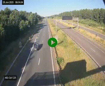 <h2>Webcam autoroute A63 en périphérie de Bordeaux au sud-est de la ville, en provenance du bassin d'Arcachon. Vue orientée vers Bordeaux</h2>