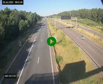 <h2>Webcam autoroute A63 en périphérie de Bordeaux au sud-est de la ville, en provenance du bassin d'Arcachon. Vue orientée vers Bordeaux</h2>