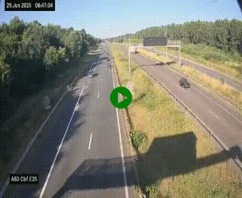 <h2>Webcam autoroute A63 en périphérie de Bordeaux au sud-est de la ville, en provenance du bassin d'Arcachon. Vue orientée vers Bordeaux</h2>