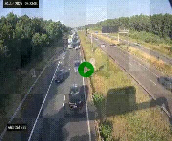 <h2>Webcam autoroute A63 en périphérie de Bordeaux au sud-est de la ville, en provenance du bassin d'Arcachon. Vue orientée vers Bordeaux</h2>