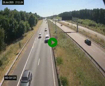 <h2>Webcam autoroute A63 en périphérie de Bordeaux au sud-est de la ville, en provenance du bassin d'Arcachon. Vue orientée vers Bordeaux</h2>