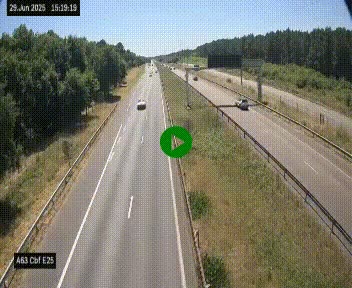 <h2>Webcam autoroute A63 en périphérie de Bordeaux au sud-est de la ville, en provenance du bassin d'Arcachon. Vue orientée vers Bordeaux</h2>