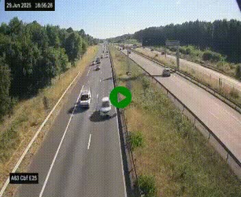 <h2>Webcam autoroute A63 en périphérie de Bordeaux au sud-est de la ville, en provenance du bassin d'Arcachon. Vue orientée vers Bordeaux</h2>