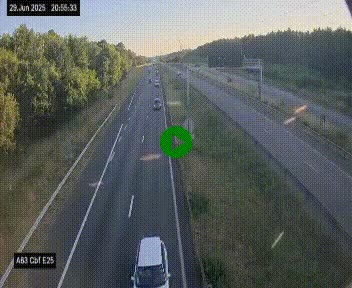 <h2>Webcam autoroute A63 en périphérie de Bordeaux au sud-est de la ville, en provenance du bassin d'Arcachon. Vue orientée vers Bordeaux</h2>