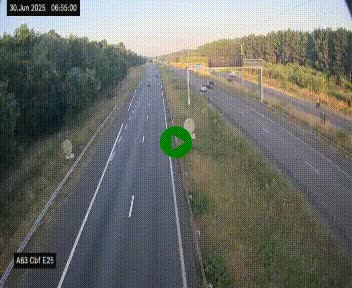 <h2>Webcam autoroute A63 en périphérie de Bordeaux au sud-est de la ville, en provenance du bassin d'Arcachon. Vue orientée vers Bordeaux</h2>