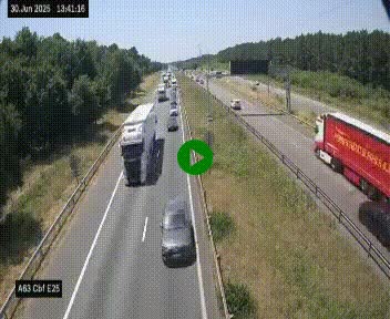 <h2>Webcam autoroute A63 en périphérie de Bordeaux au sud-est de la ville, en provenance du bassin d'Arcachon. Vue orientée vers Bordeaux</h2>