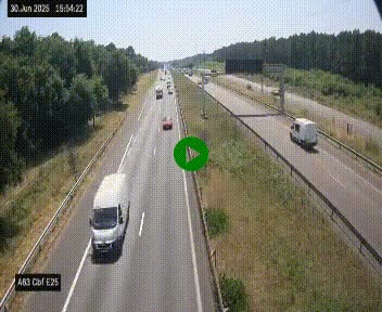 <h2>Webcam autoroute A63 en périphérie de Bordeaux au sud-est de la ville, en provenance du bassin d'Arcachon. Vue orientée vers Bordeaux</h2>