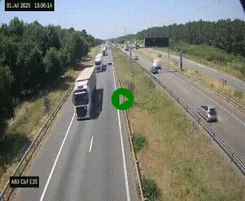 <h2>Webcam autoroute A63 en périphérie de Bordeaux au sud-est de la ville, en provenance du bassin d'Arcachon. Vue orientée vers Bordeaux</h2>