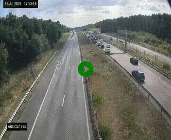 <h2>Webcam autoroute A63 en périphérie de Bordeaux au sud-est de la ville, en provenance du bassin d'Arcachon. Vue orientée vers Bordeaux</h2>