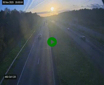 <h2>Webcam autoroute A63 en périphérie de Bordeaux au sud-est de la ville, en provenance du bassin d'Arcachon. Vue orientée vers Bordeaux</h2>