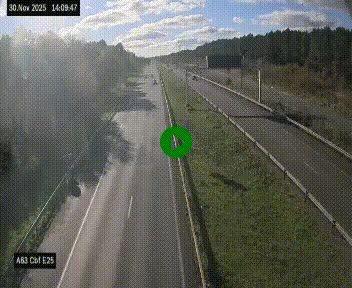<h2>Webcam autoroute A63 en périphérie de Bordeaux au sud-est de la ville, en provenance du bassin d'Arcachon. Vue orientée vers Bordeaux</h2>