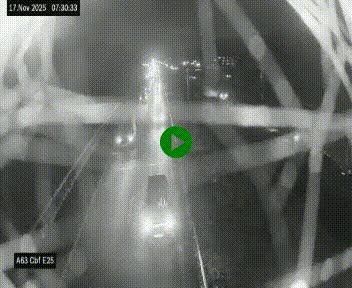 <h2>Webcam autoroute A63 en périphérie de Bordeaux au sud-est de la ville, en provenance du bassin d'Arcachon. Vue orientée vers Bordeaux</h2>