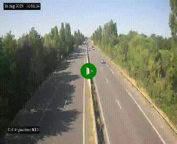 Webcam routière à la fin de la N10, en périphérique ouest d'Angouleme, proche de la jonction avec l'A10
