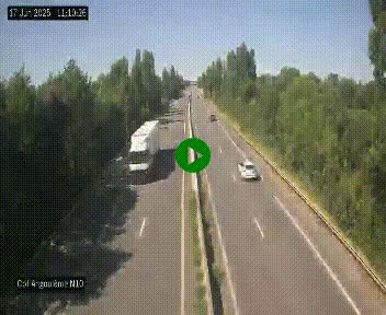 Webcam routière à la fin de la N10, en périphérique ouest d'Angouleme, proche de la jonction avec l'A10