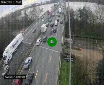 Webcam sur le périphérique de Bordeaux à l'est de la ville. Caméra située sur le Pont Mitterand sur la N230