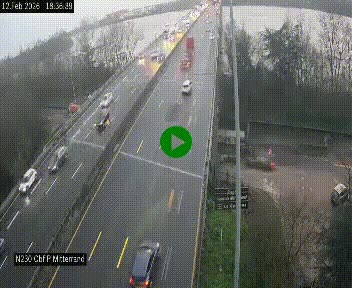 Webcam sur le périphérique de Bordeaux à l'est de la ville. Caméra située sur le Pont Mitterand sur la N230