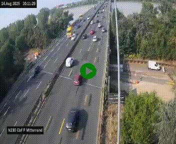 <h2>Webcam sur le périphérique de Bordeaux à l'est de la ville. Caméra située sur le Pont Mitterand sur la N230</h2>